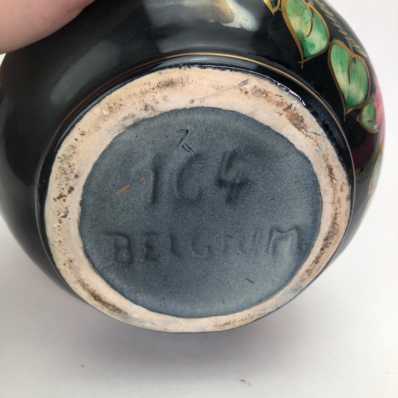 Vintage Belgium Vase-Pitcher Hand Painted - Picture 6 of 7